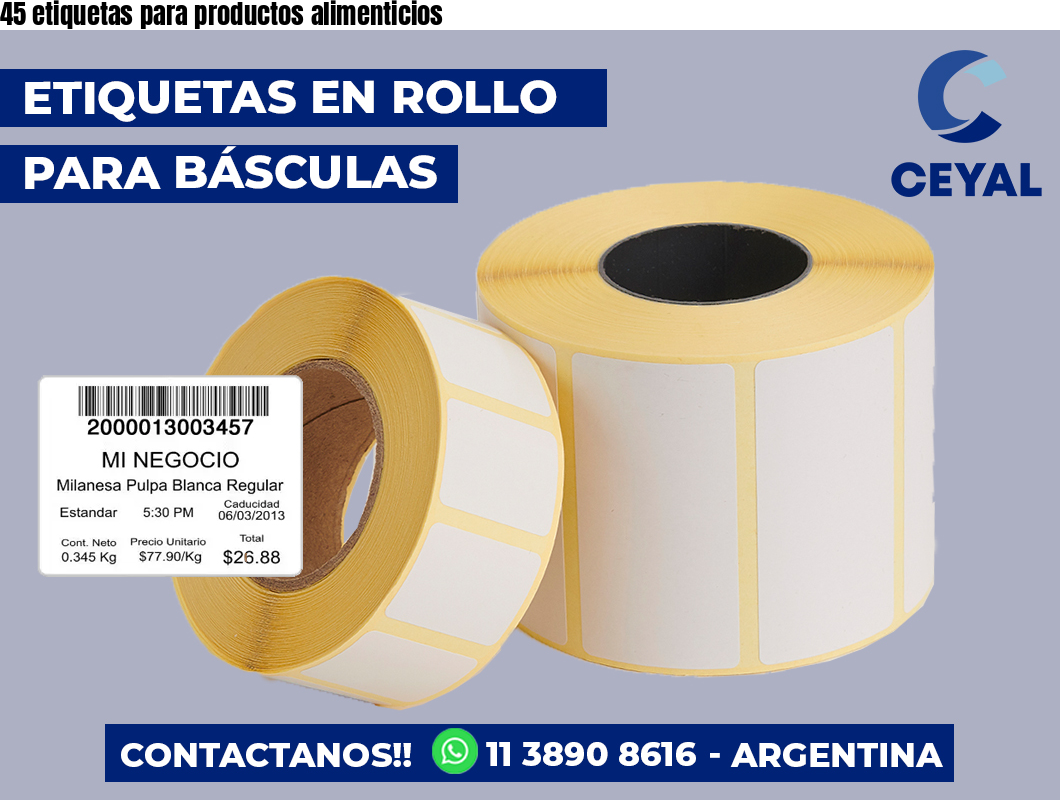 45 etiquetas para productos alimenticios