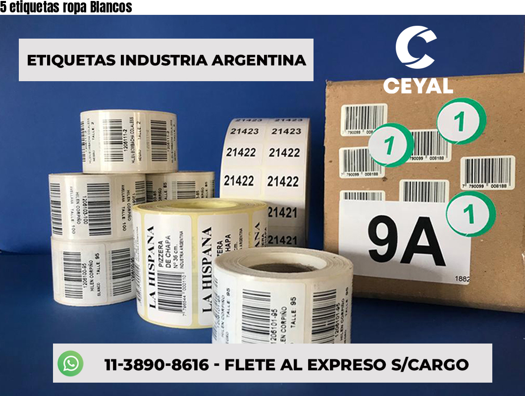 5 etiquetas ropa Blancos