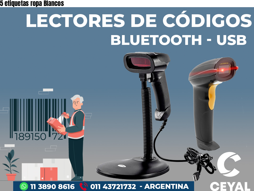 5 etiquetas ropa Blancos