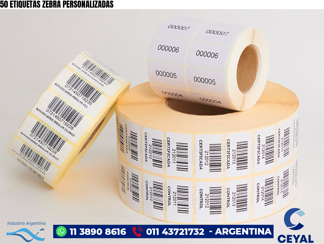 50 ETIQUETAS ZEBRA PERSONALIZADAS