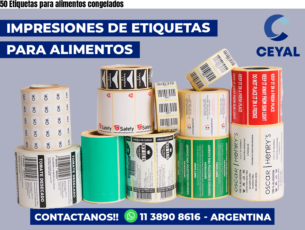 50 Etiquetas para alimentos congelados