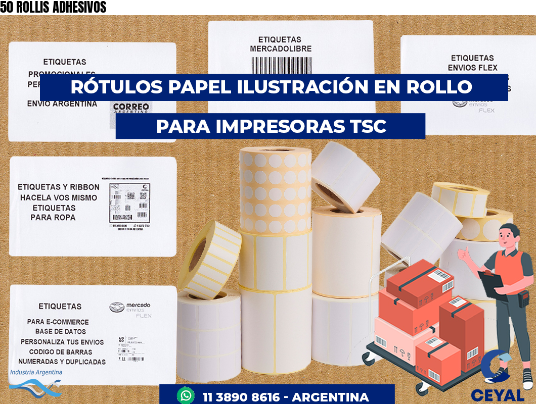 50 ROLLIS ADHESIVOS