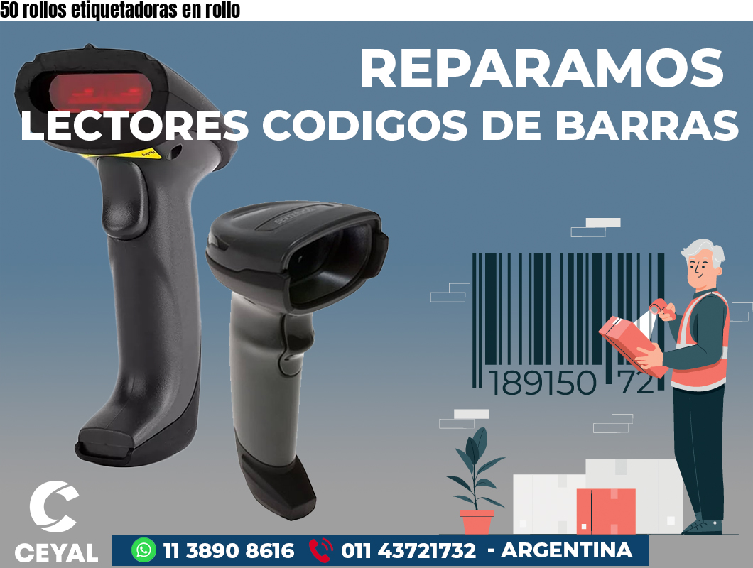 50 rollos etiquetadoras en rollo