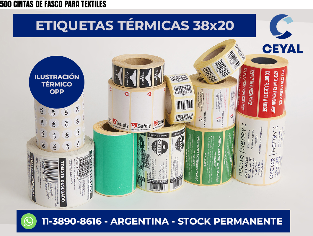 500 CINTAS DE FASCO PARA TEXTILES