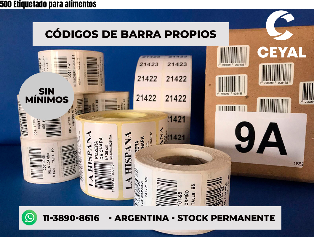 500 Etiquetado para alimentos