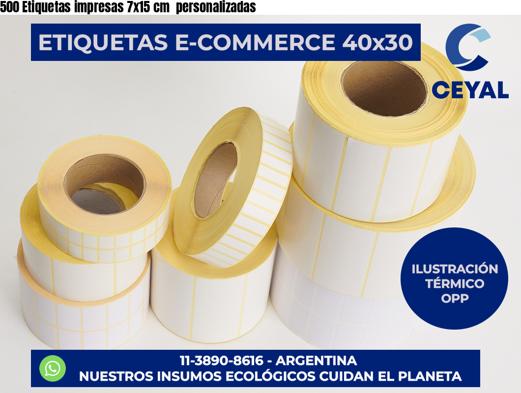 500 Etiquetas impresas 7×15 cm  personalizadas