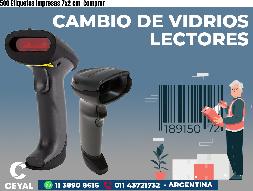 500 Etiquetas impresas 7x2 cm  Comprar