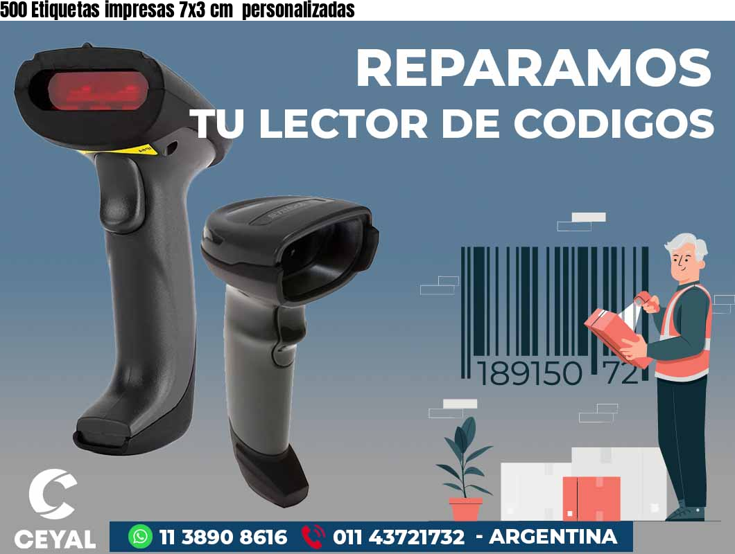 500 Etiquetas impresas 7x3 cm personalizadas