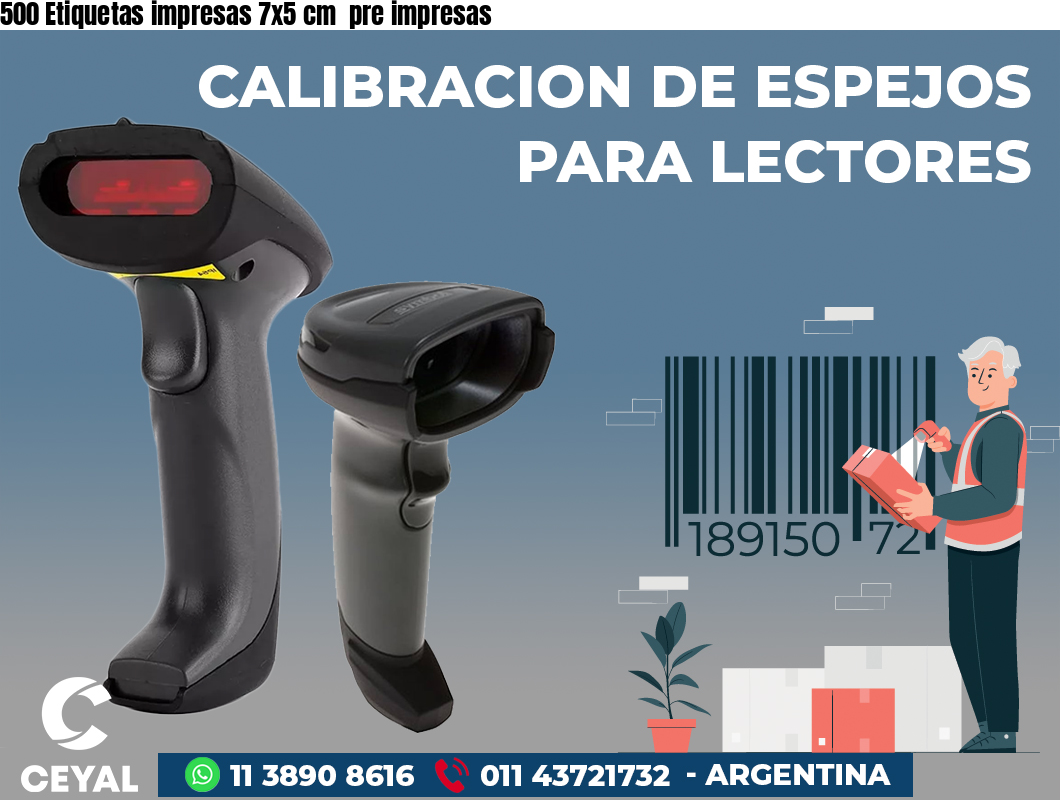 500 Etiquetas impresas 7x5 cm  pre impresas