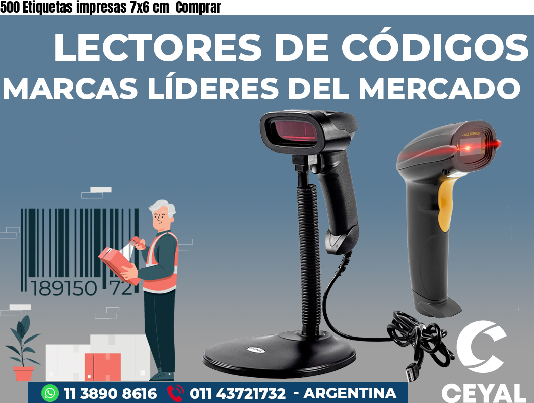 500 Etiquetas impresas 7x6 cm  Comprar