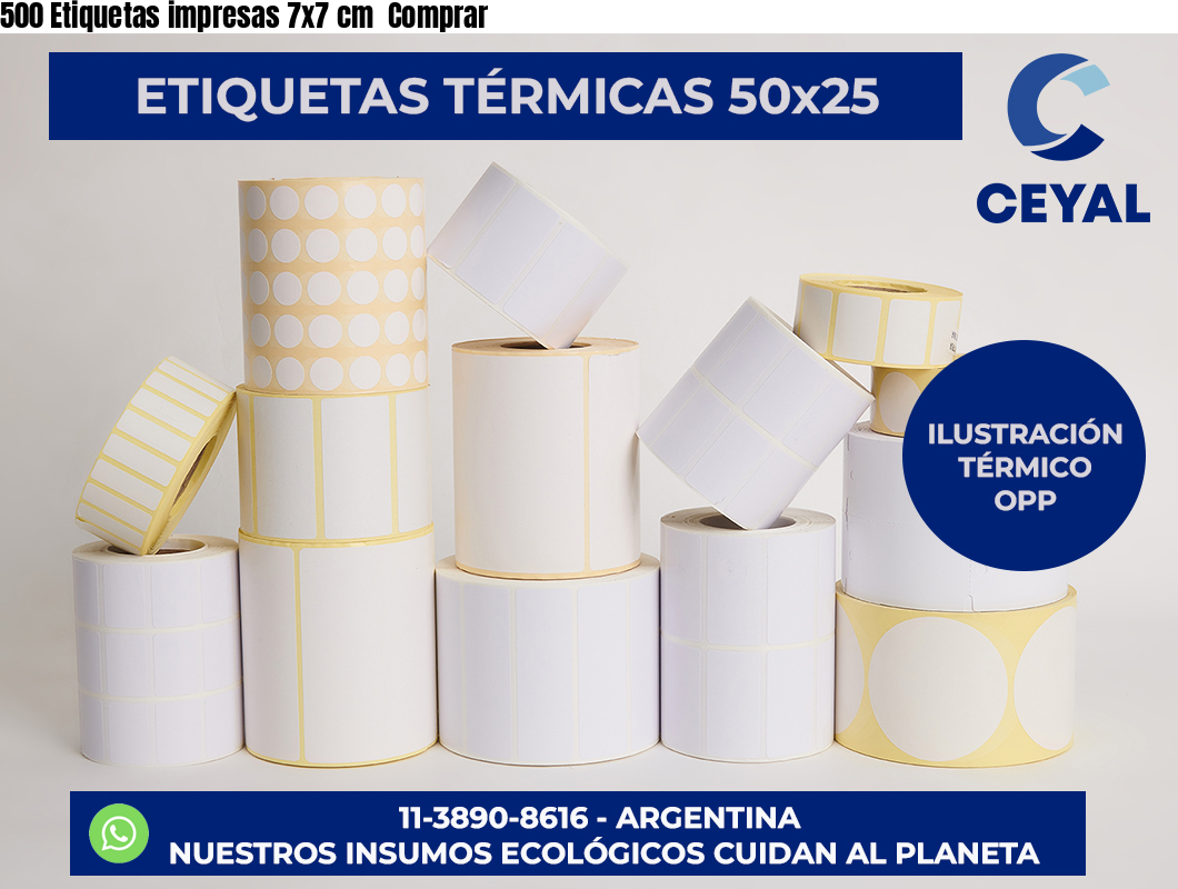 500 Etiquetas impresas 7×7 cm  Comprar