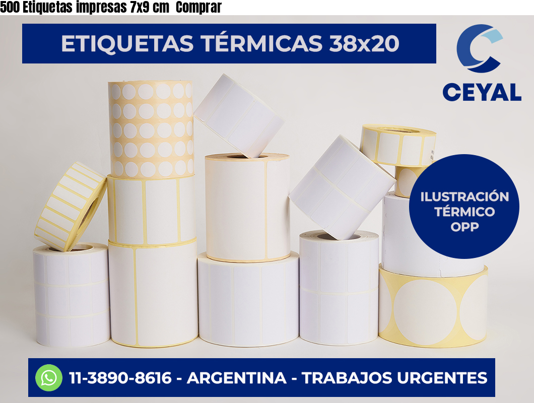 500 Etiquetas impresas 7×9 cm  Comprar