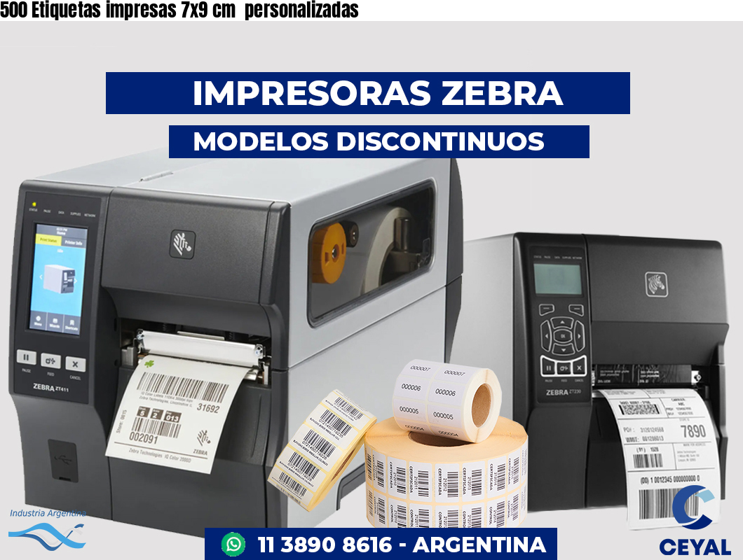 500 Etiquetas impresas 7x9 cm  personalizadas
