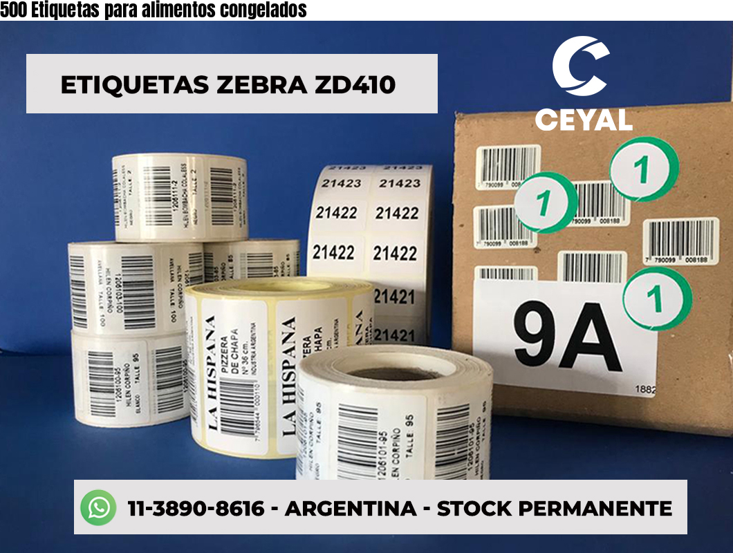 500 Etiquetas para alimentos congelados