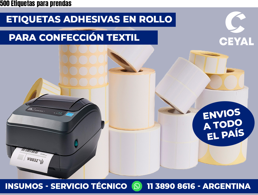 500 Etiquetas para prendas
