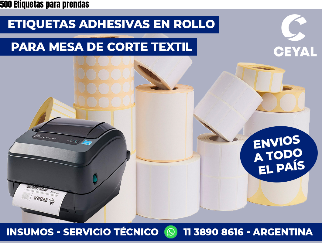 500 Etiquetas para prendas