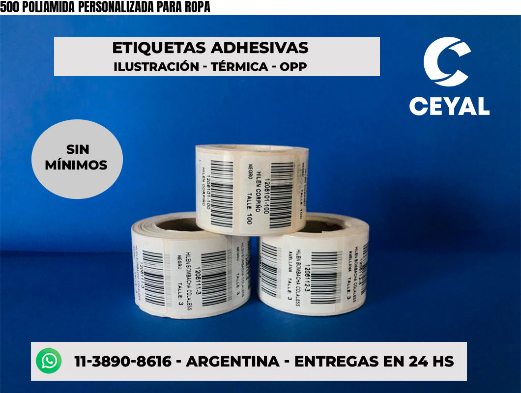500 POLIAMIDA PERSONALIZADA PARA ROPA