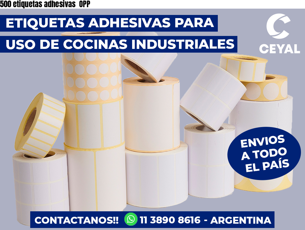 500 etiquetas adhesivas OPP