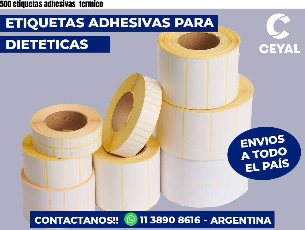 500 etiquetas adhesivas termico