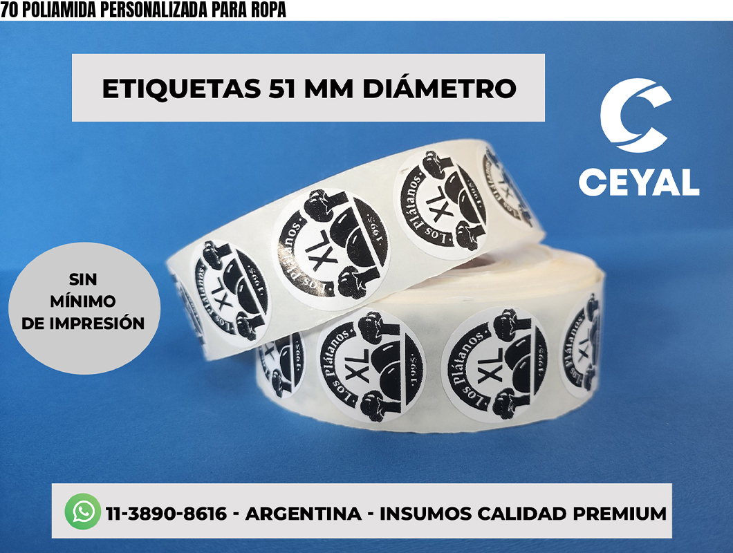 70 POLIAMIDA PERSONALIZADA PARA ROPA