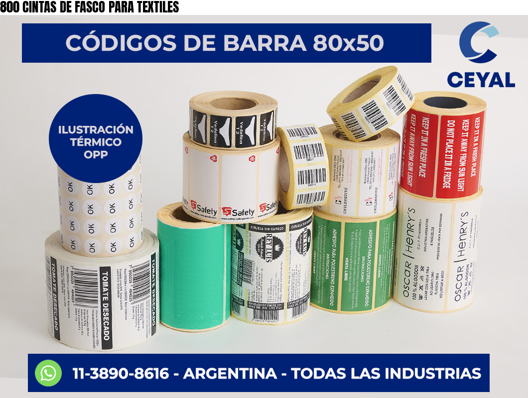 800 CINTAS DE FASCO PARA TEXTILES