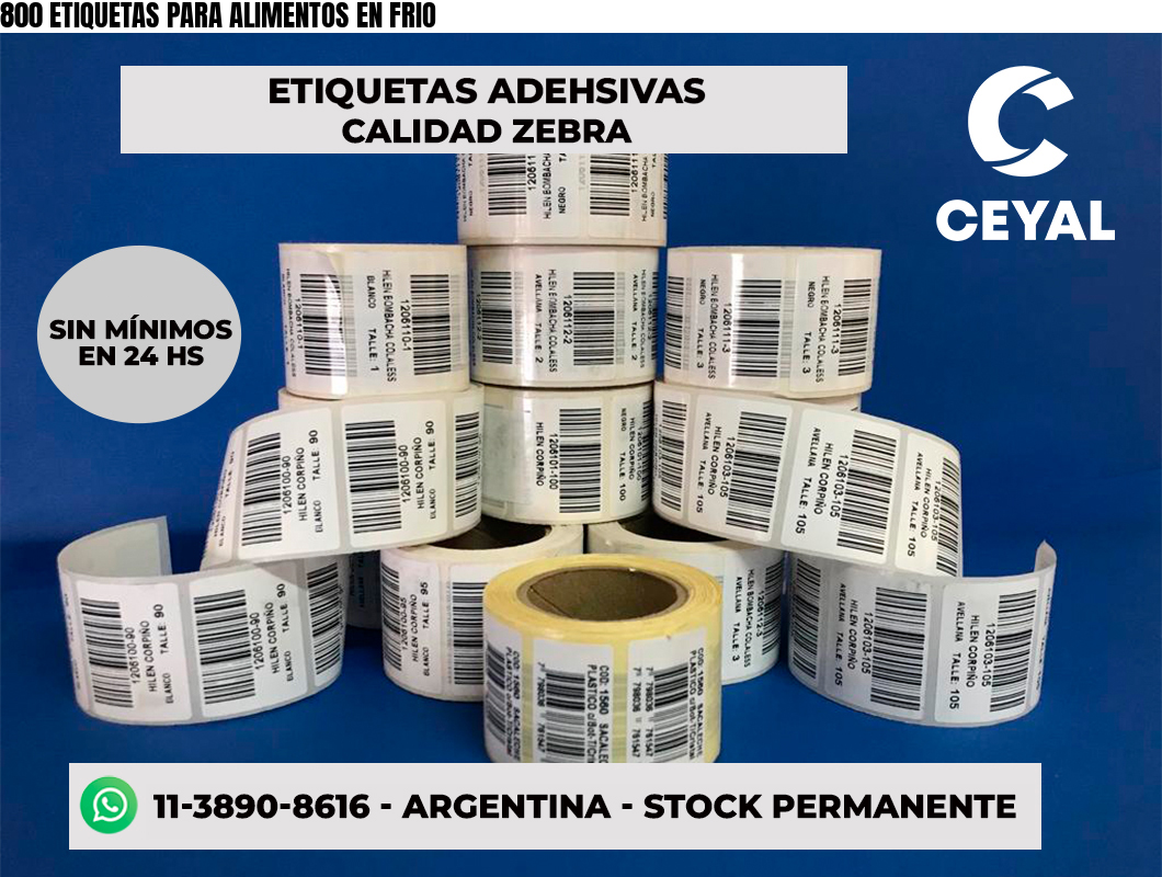 800 ETIQUETAS PARA ALIMENTOS EN FRIO