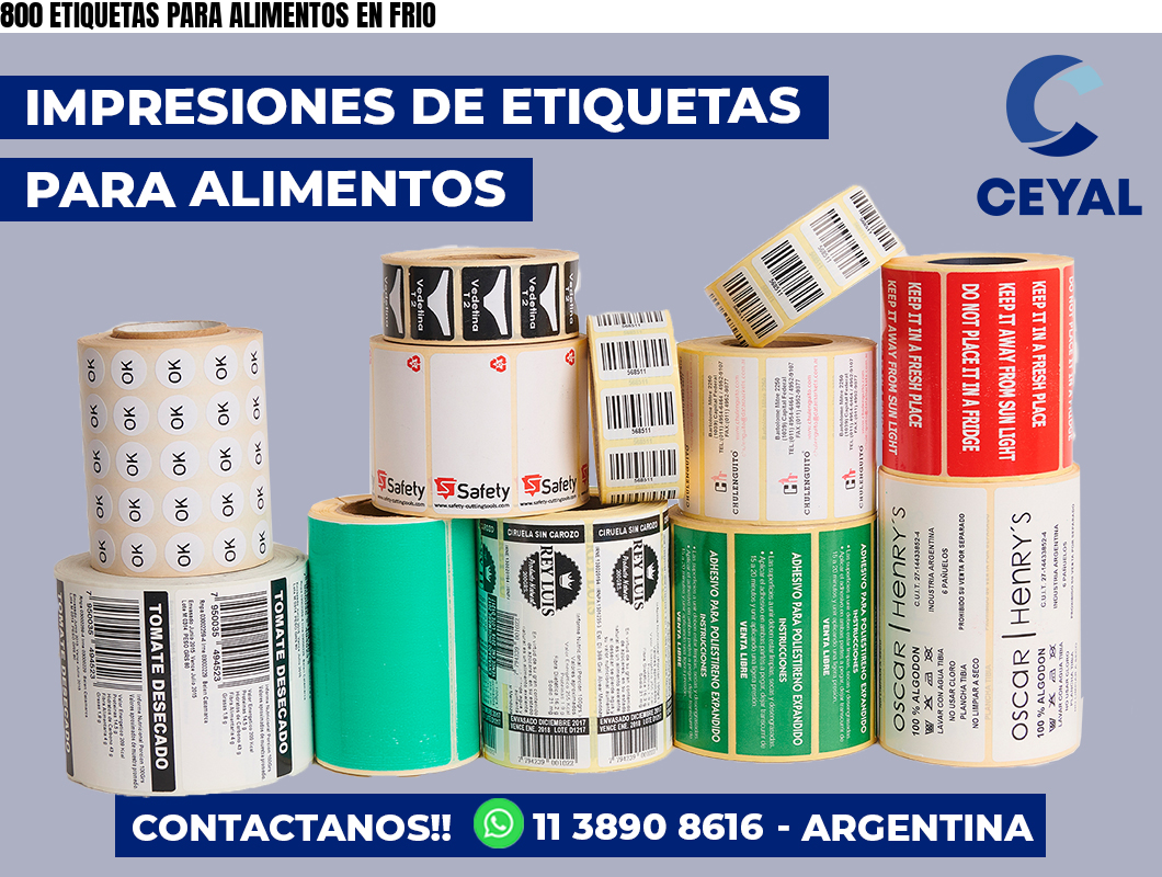 800 ETIQUETAS PARA ALIMENTOS EN FRIO