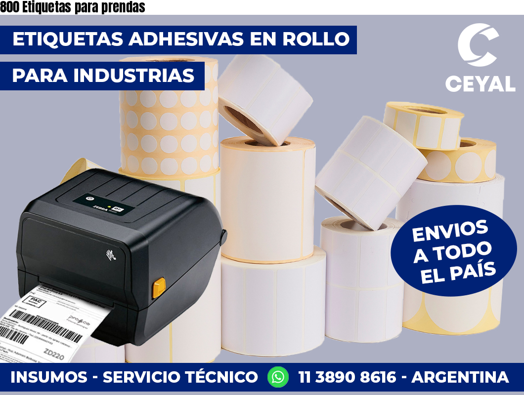 800 Etiquetas para prendas