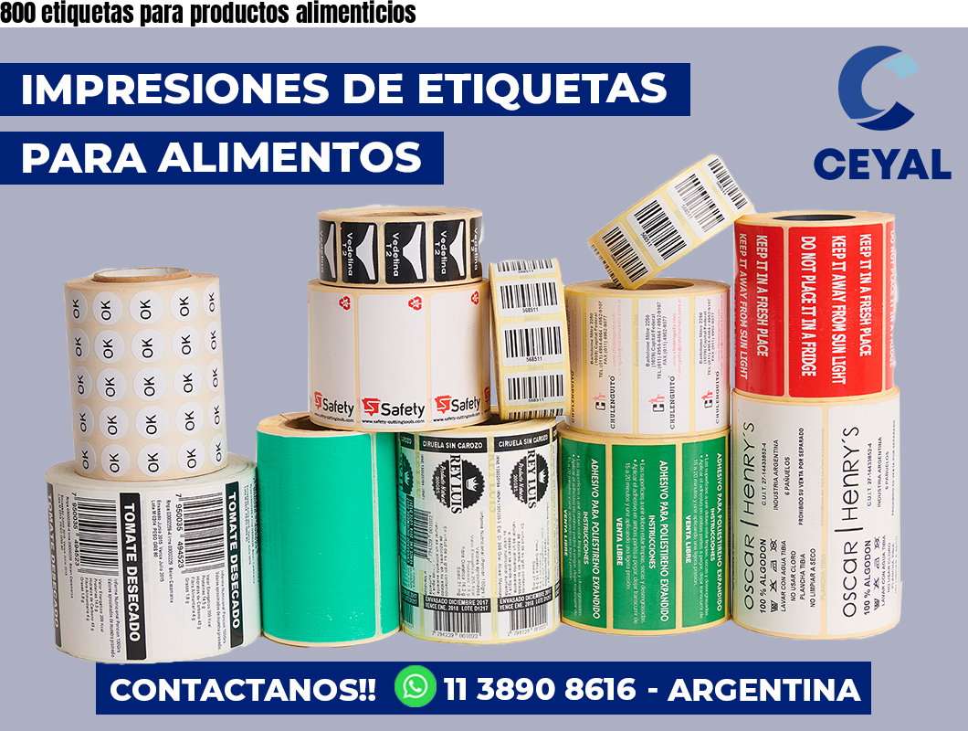 800 etiquetas para productos alimenticios