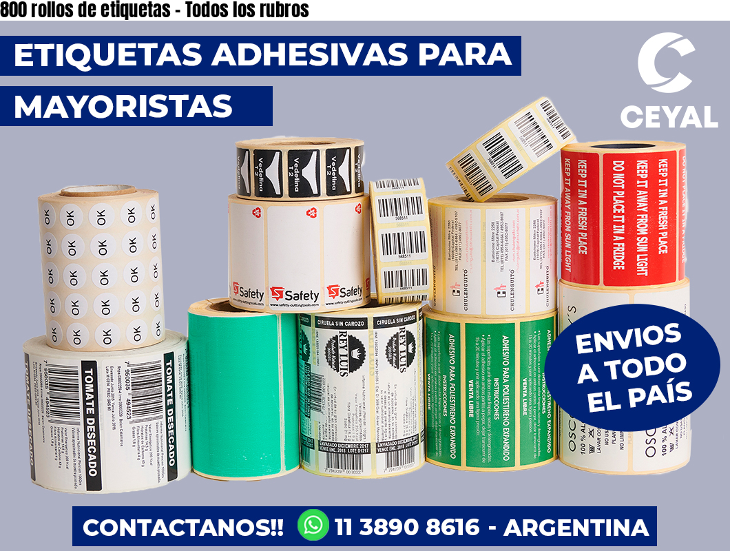 800 rollos de etiquetas - Todos los rubros