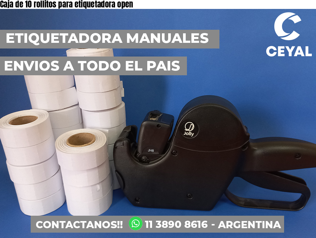Caja de 10 rollitos para etiquetadora open