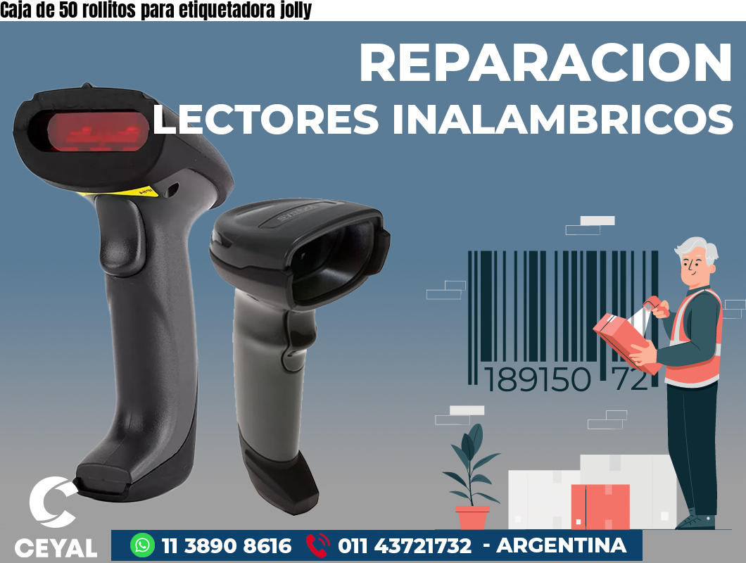 Caja de 50 rollitos para etiquetadora jolly