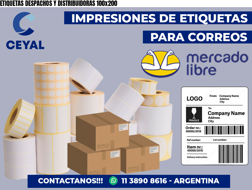 ETIQUETAS DESPACHOS Y DISTRIBUIDORAS 100×200