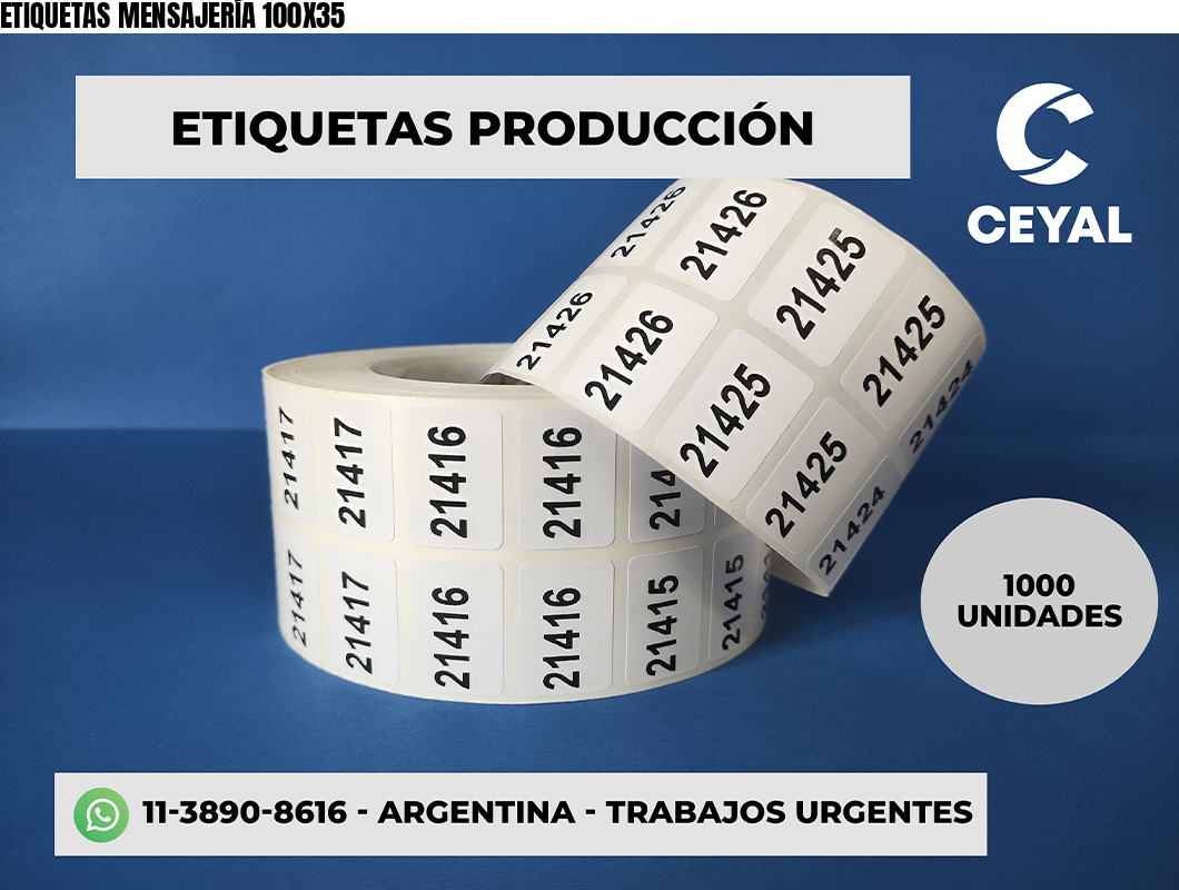 ETIQUETAS MENSAJERÍA 100X35