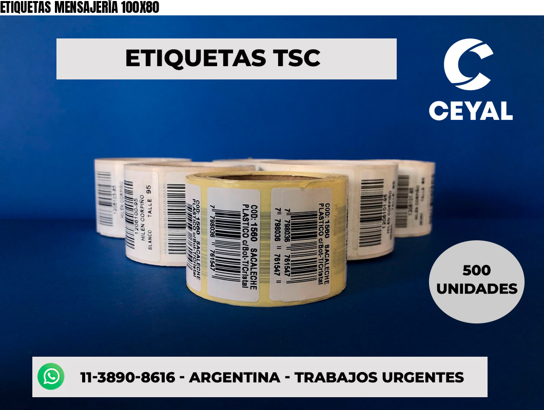 ETIQUETAS MENSAJERÍA 100X80