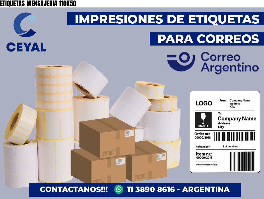 ETIQUETAS MENSAJERÍA 110X50