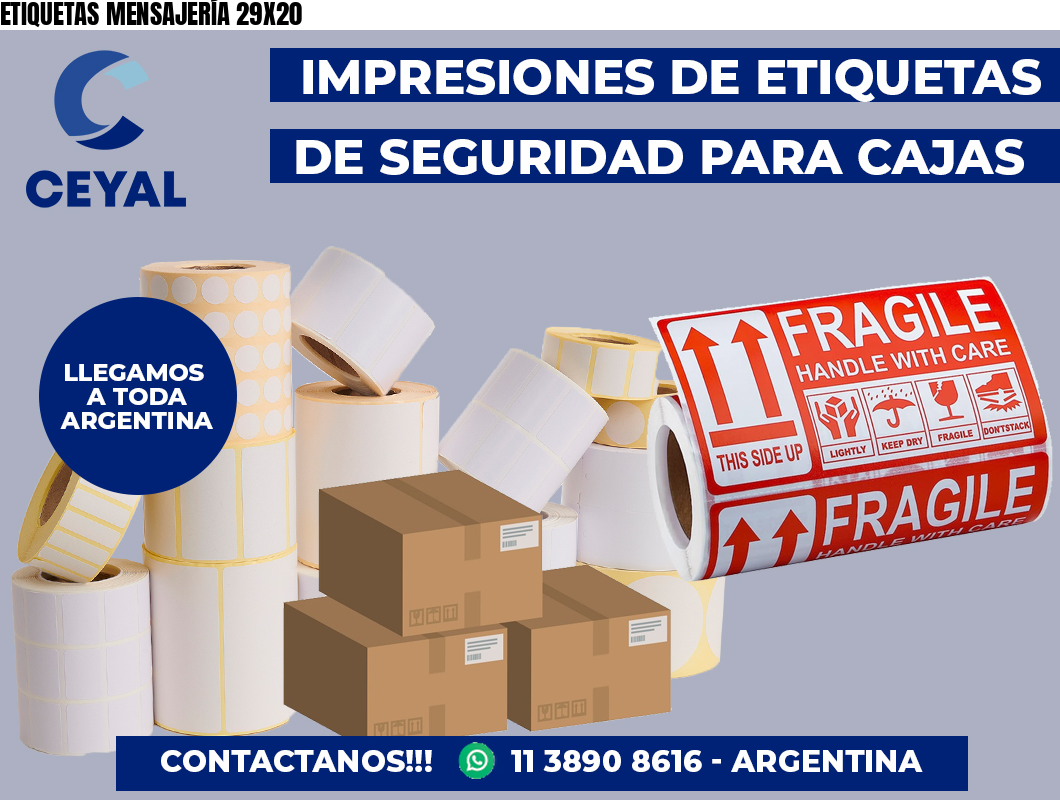 ETIQUETAS MENSAJERÍA 29X20