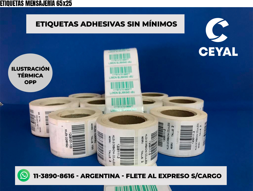 ETIQUETAS MENSAJERÍA 65x25