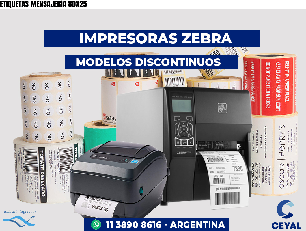 ETIQUETAS MENSAJERÍA 80X25