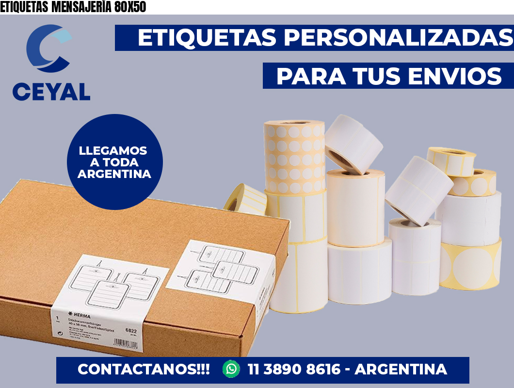 ETIQUETAS MENSAJERÍA 80X50