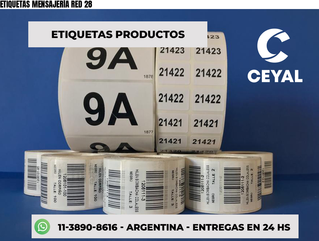 ETIQUETAS MENSAJERÍA RED 28