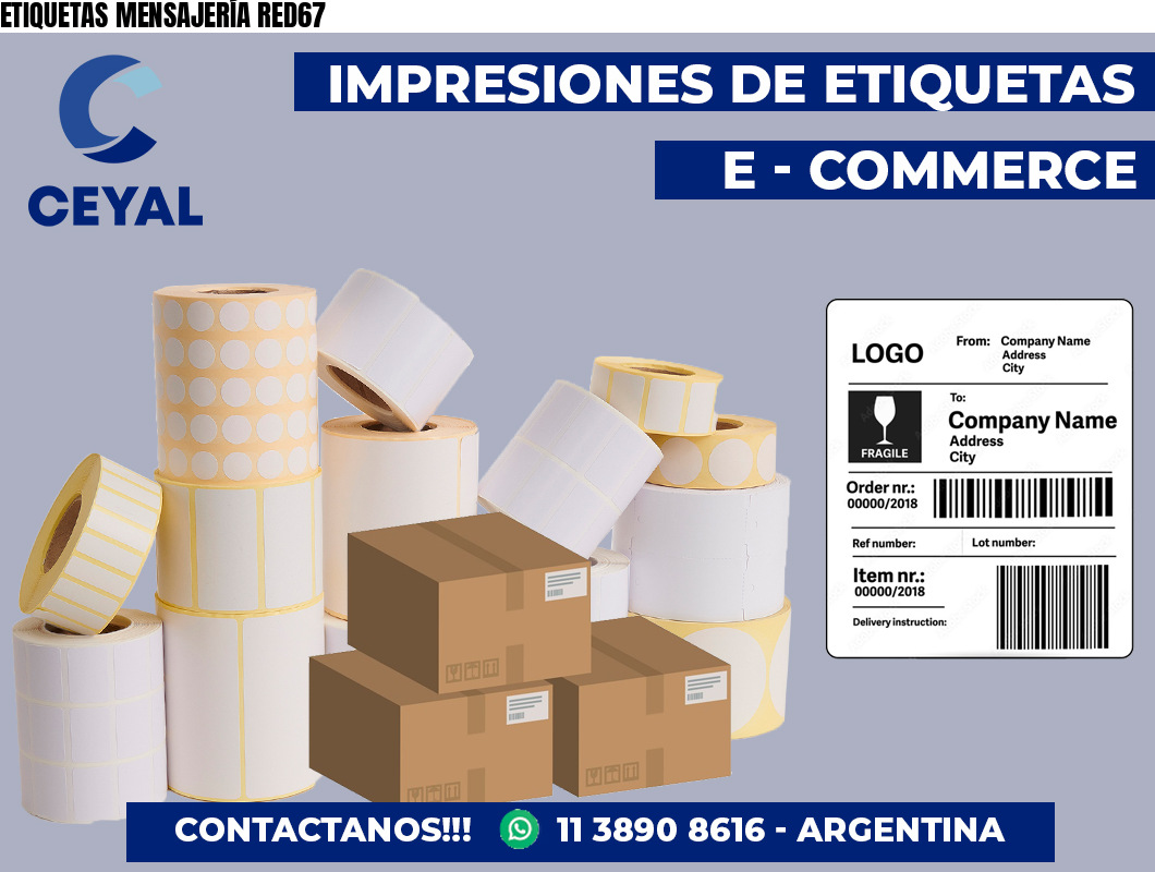 ETIQUETAS MENSAJERÍA RED67