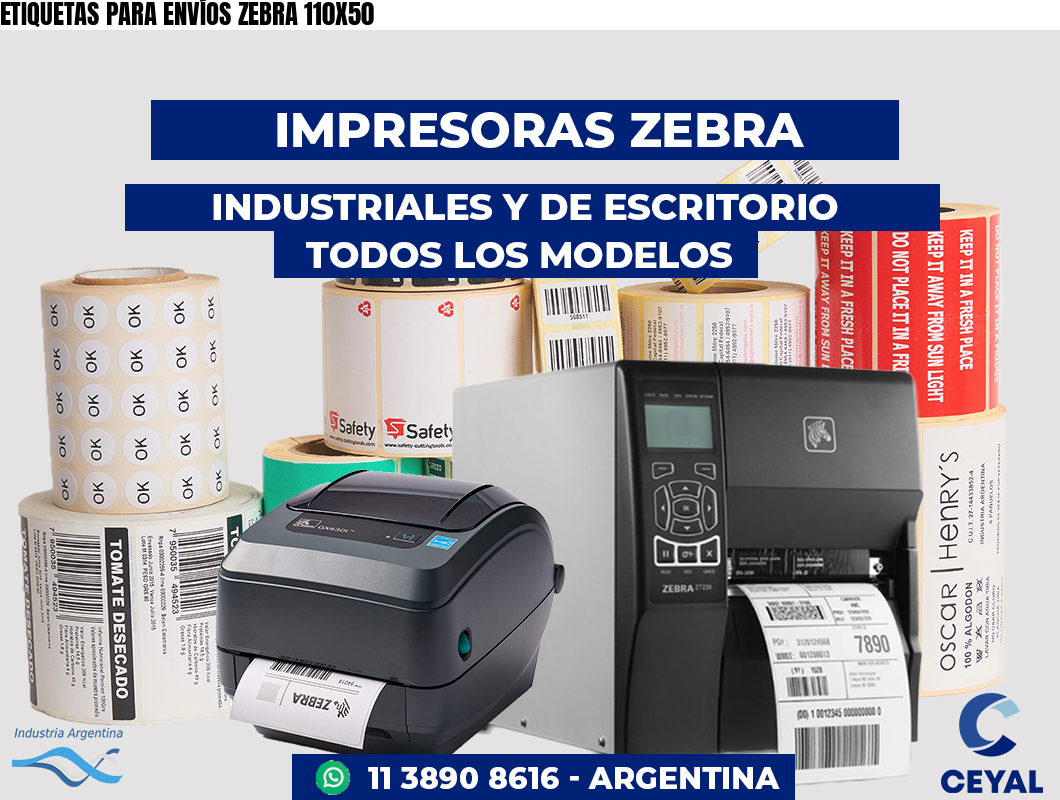 ETIQUETAS PARA ENVÍOS ZEBRA 110X50