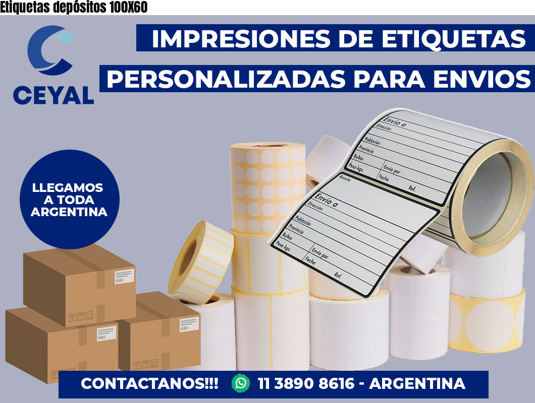 Etiquetas depósitos 100X60