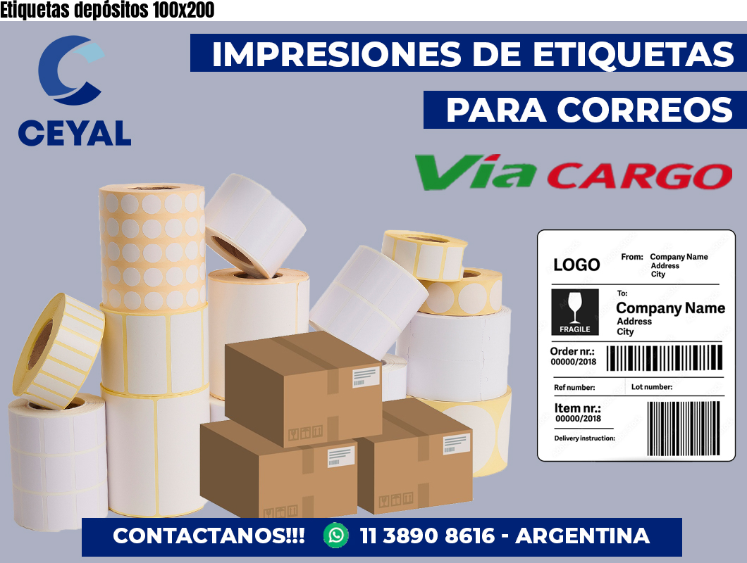 Etiquetas depósitos 100×200