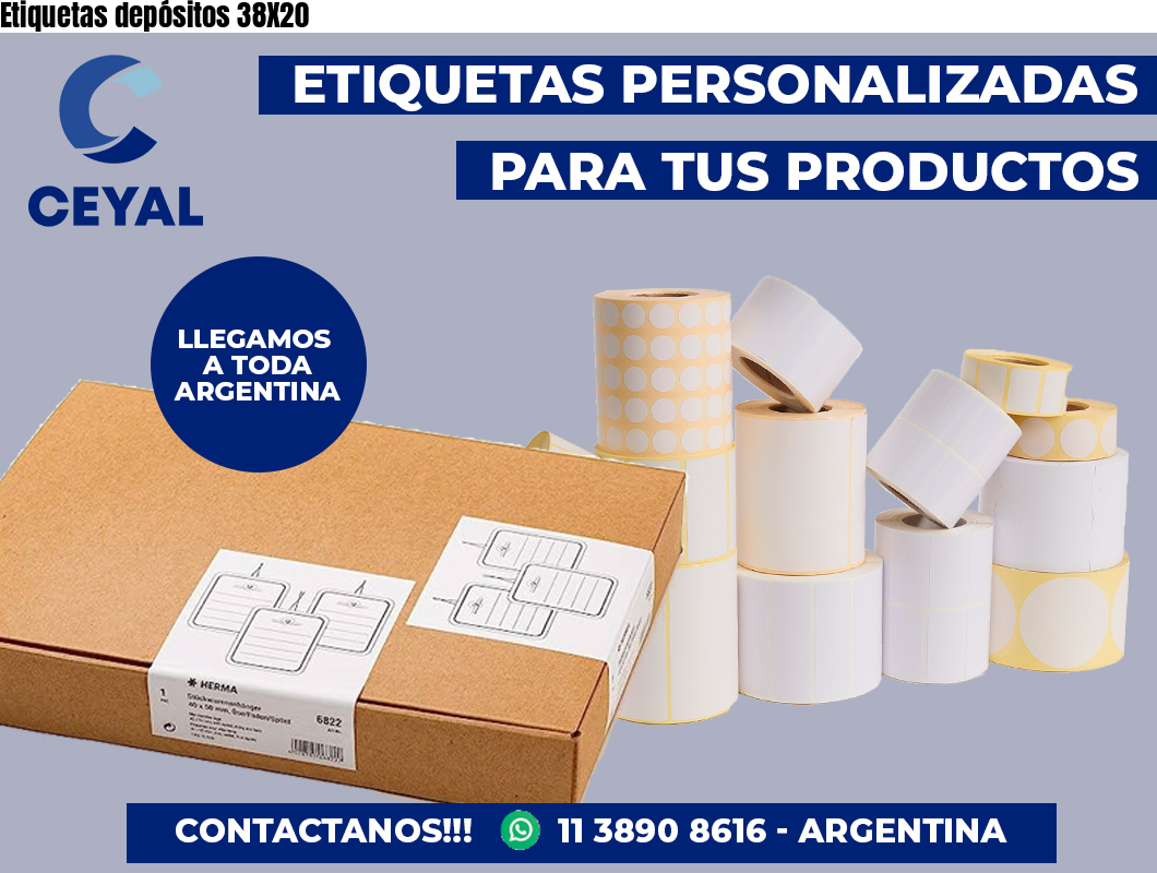 Etiquetas depósitos 38X20