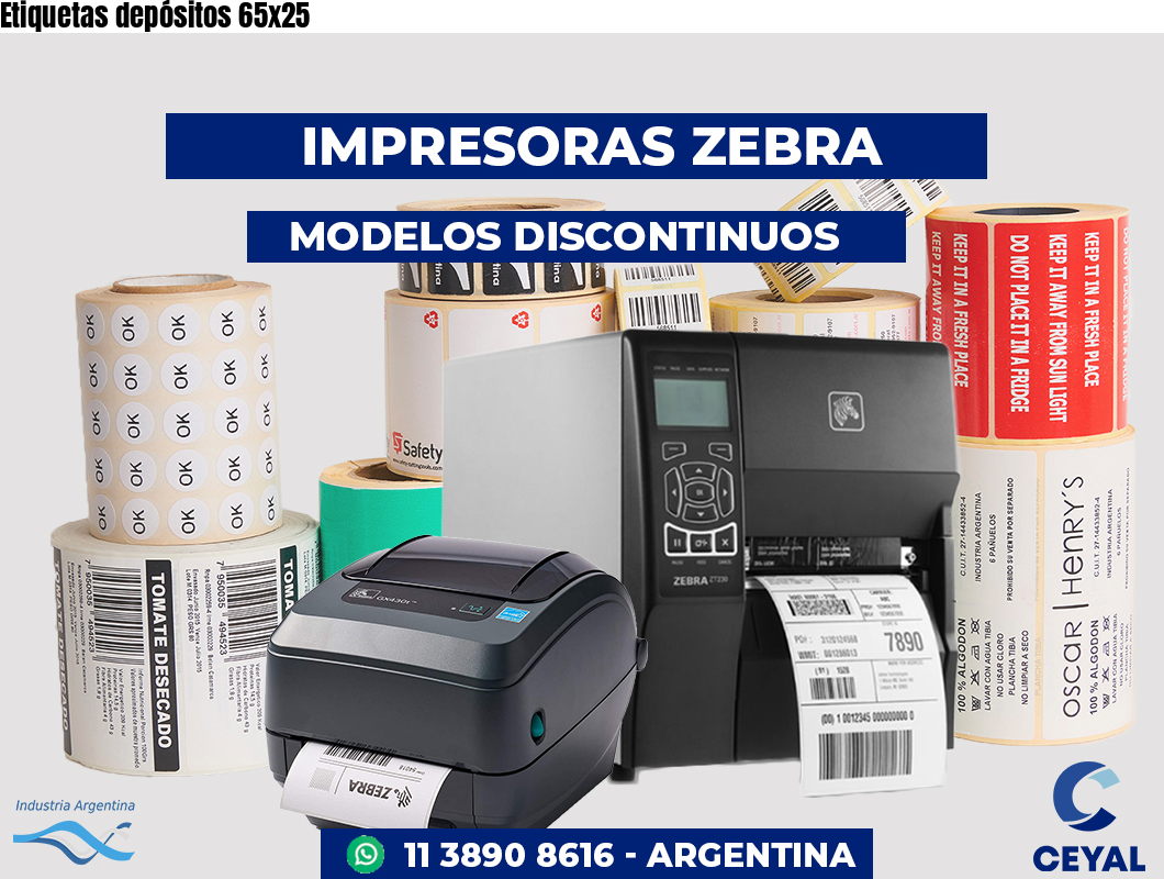 Etiquetas depósitos 65x25
