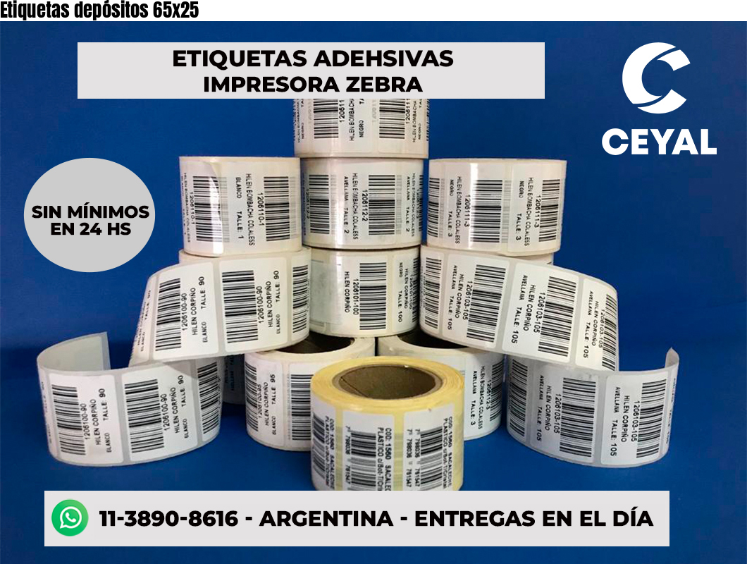 Etiquetas depósitos 65x25