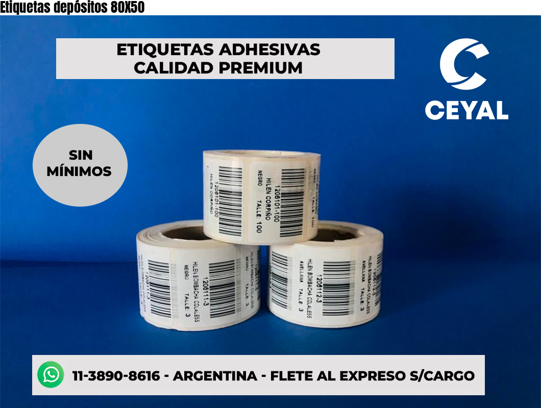 Etiquetas depósitos 80X50
