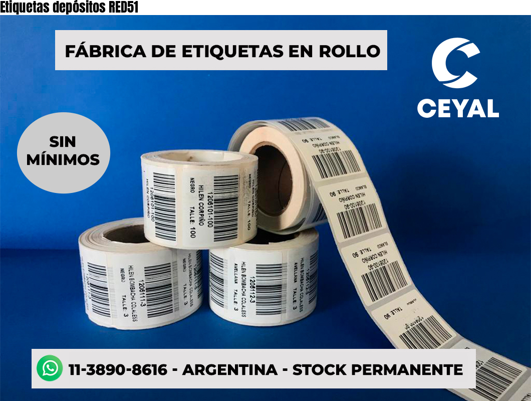 Etiquetas depósitos RED51